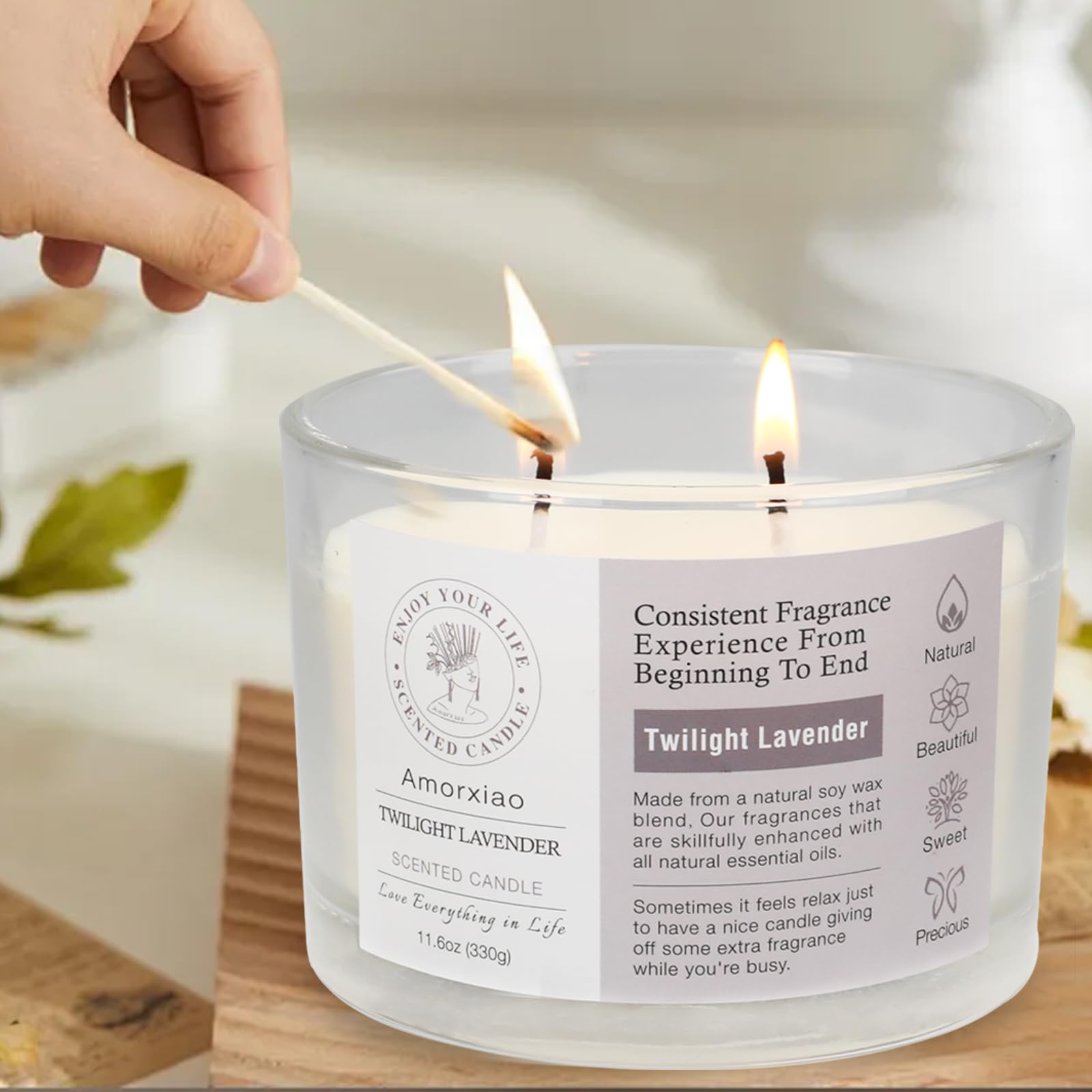 3 Pack Candles for Home Scented, 34.8 oz 240 Hour Long Lasting Candles Set, Grapefruit &Lavender